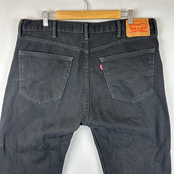 Levi's 505 Regular Fit Straight Leg Black Denim Jeans Mens Size 38x30 - Picture 1 of 11